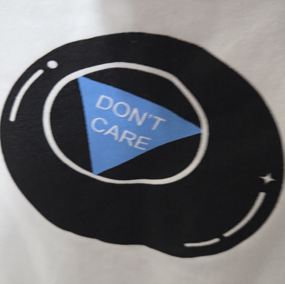 French Pastry White and Black Tee "Don't Care" - Picture 4 of 5